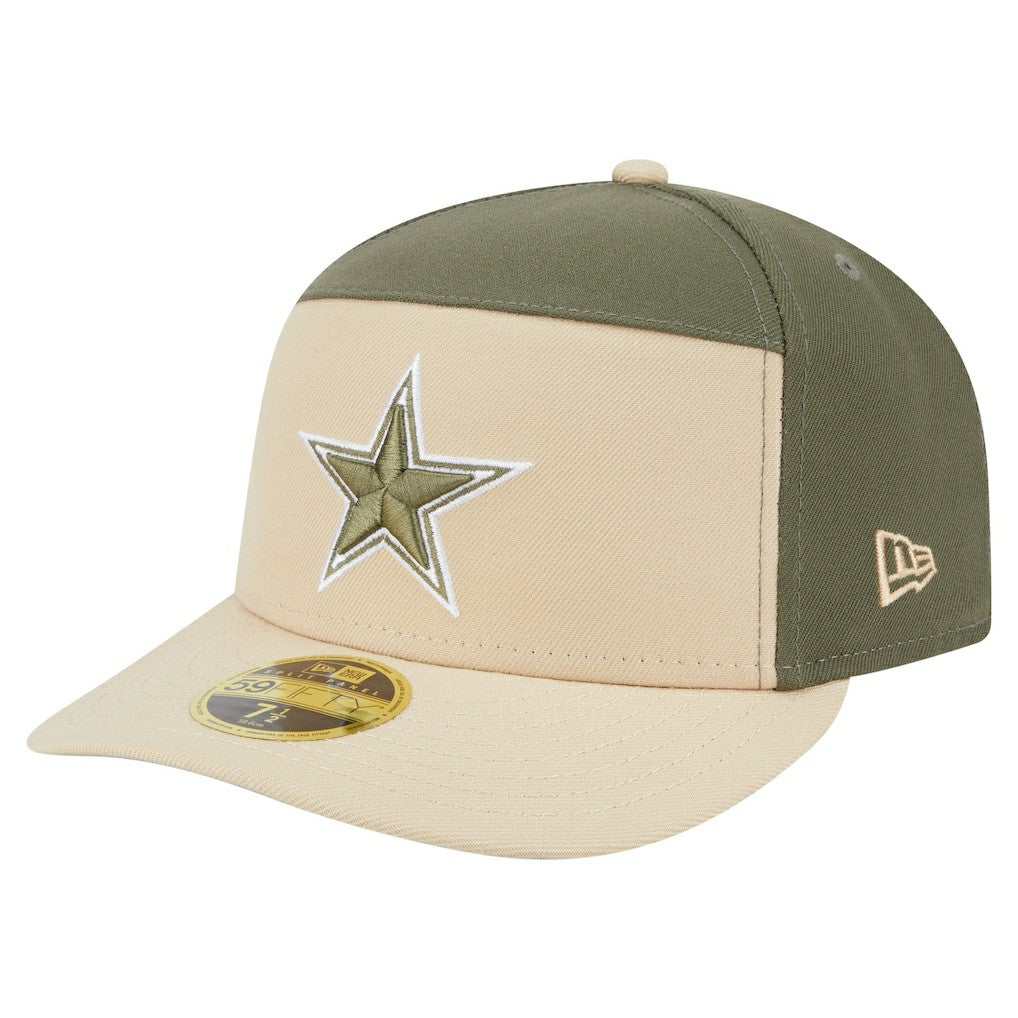 Dallas Cowboys New Era 2-Tone Color Pack Split Panel 59FIFTY Fitted Hat Light Beige/Olive