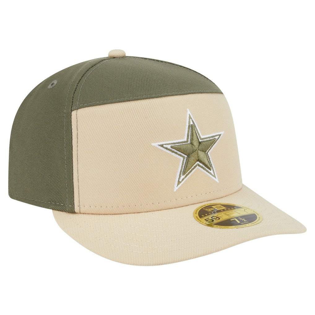 Dallas Cowboys New Era 2-Tone Color Pack Split Panel 59FIFTY Fitted Hat Light Beige/Olive