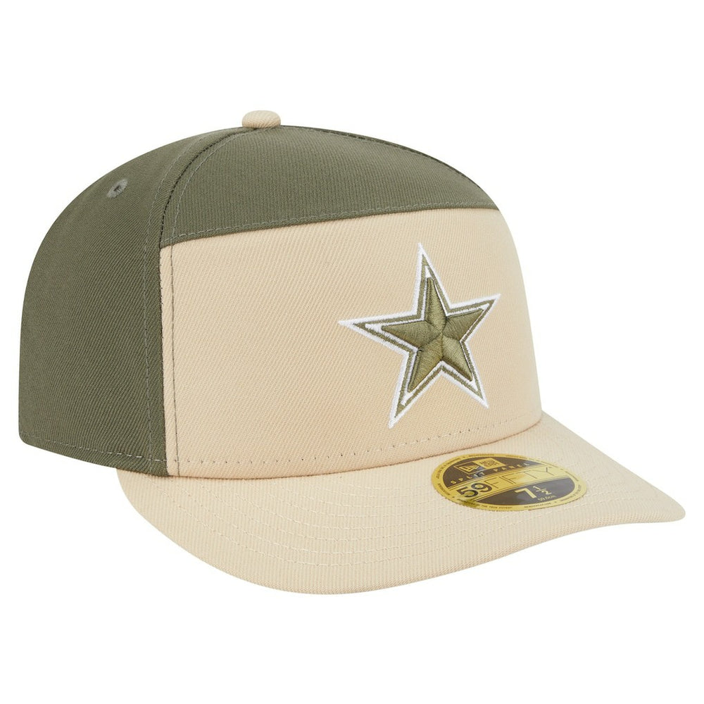Dallas Cowboys New Era 2-Tone Color Pack Split Panel 59FIFTY Fitted Hat Light Beige/Olive
