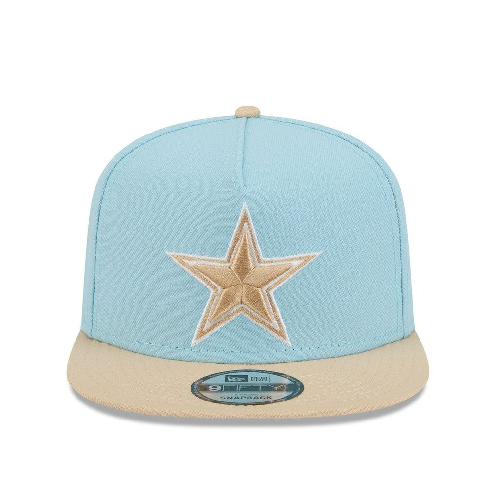 Dallas Cowboys New Era Two-Tone Color Pack A-Frame 9FIFTY Snapback Hat Light Blue/Brown