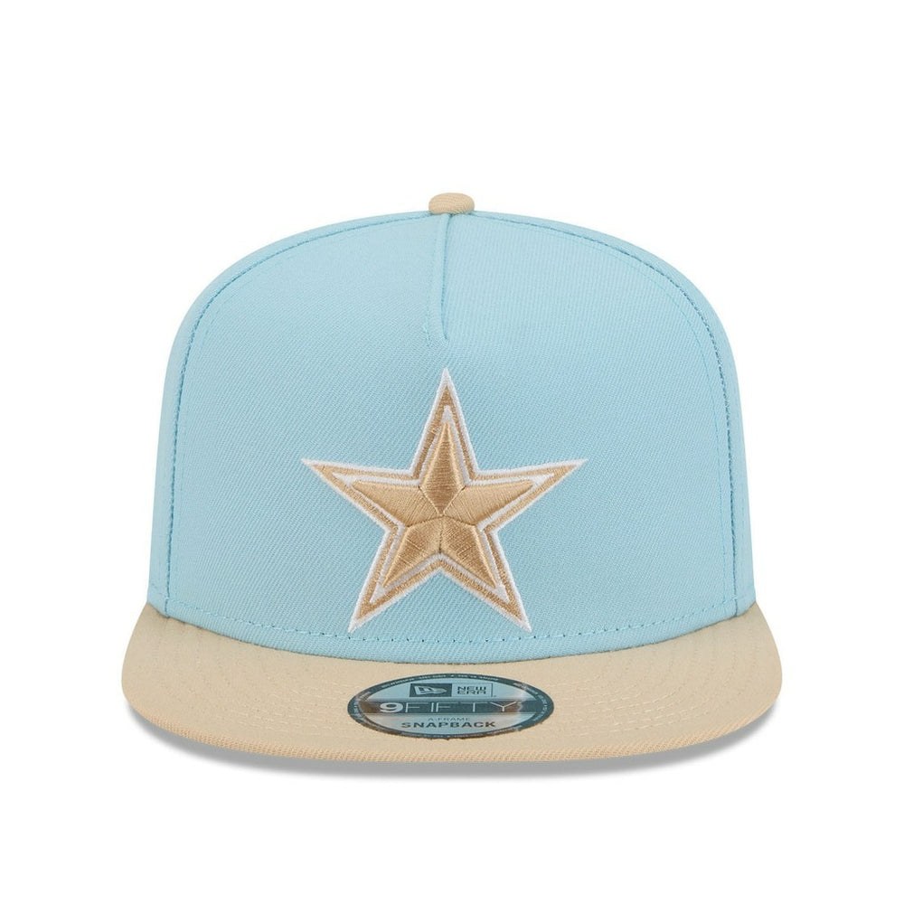 Dallas Cowboys New Era Two-Tone Color Pack A-Frame 9FIFTY Snapback Hat Light Blue/Brown