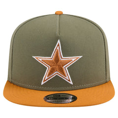 Dallas Cowboys New Era Two-Tone A-Frame 9FIFTY Snapback Hat Olive/Brown