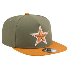 Dallas Cowboys New Era Two-Tone A-Frame 9FIFTY Snapback Hat Olive/Brown