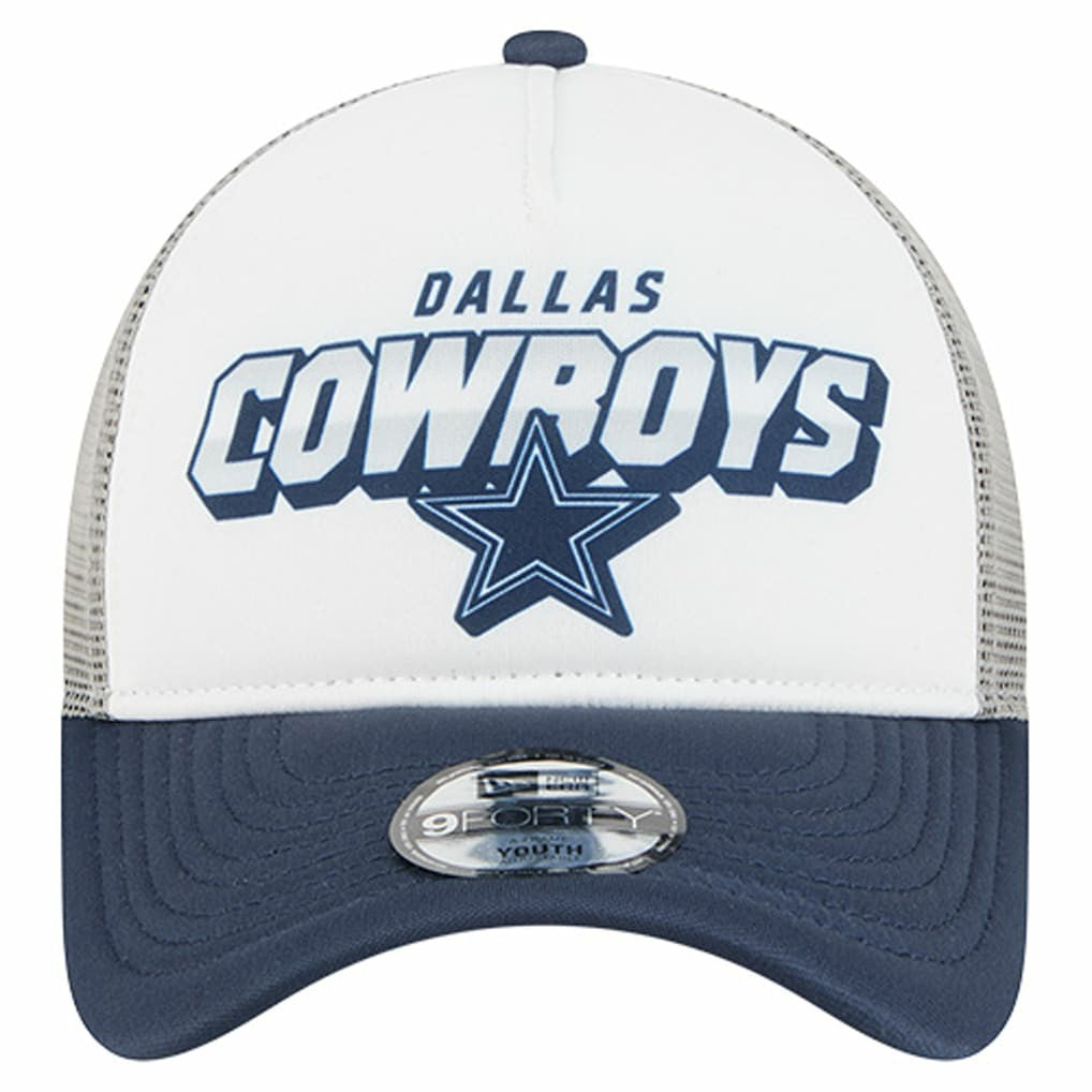 Dallas Cowboys New Era Youth Streak 9FORTY A-Frame Adjustable Hat White/Navy