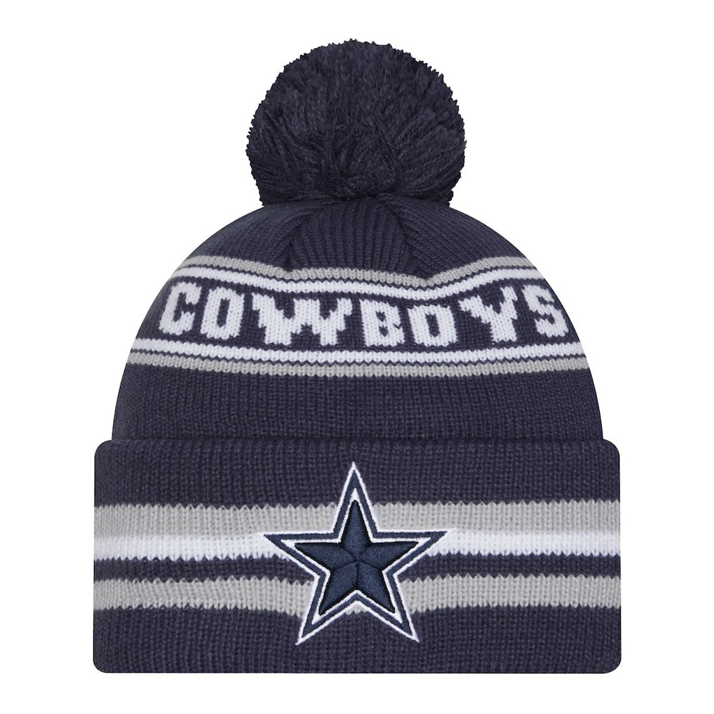 Dallas Cowboys New Era Youth Classic Cuffed Knit Hat with Pom Navy