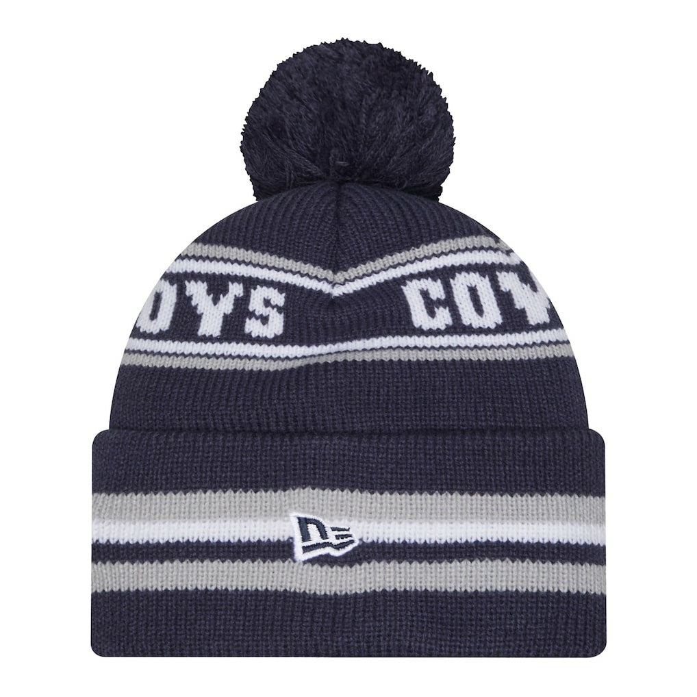 Dallas Cowboys New Era Youth Classic Cuffed Knit Hat with Pom Navy