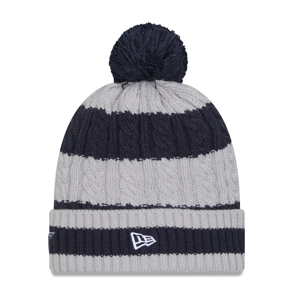 Dallas Cowboys New Era Women's Braided Cuffed Knit Hat with Pom Navy