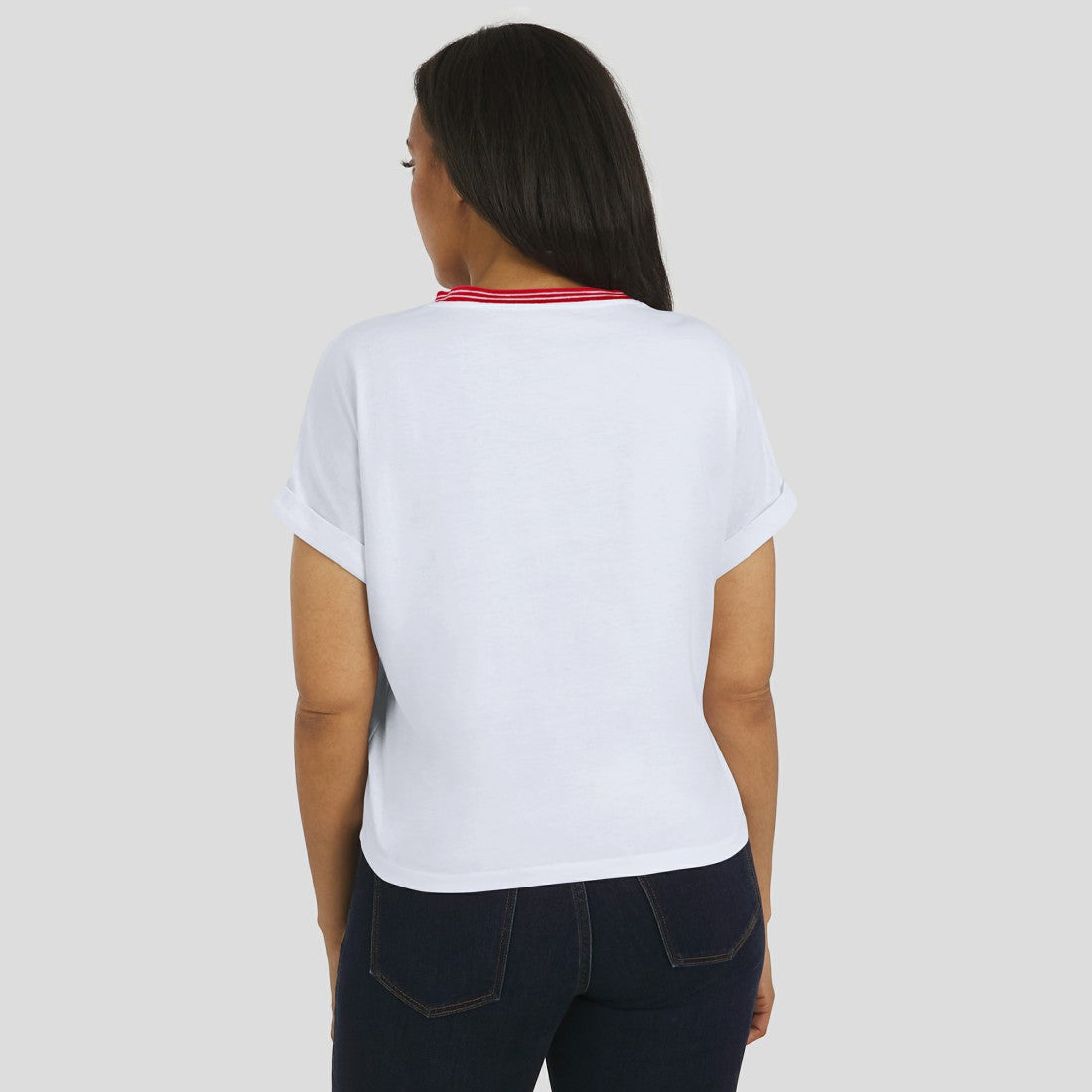 Tampa Bay Buccaneers WEAR by Erin Andrews Women's Cropped Center Stripe Dolman T-Shirt White