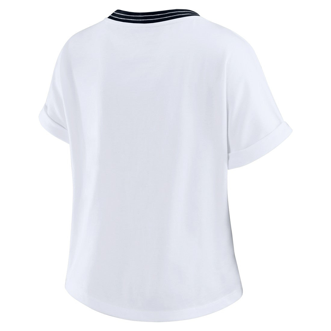 Houston Texans WEAR by Erin Andrews Women's Cropped Center Stripe Dolman T-Shirt White