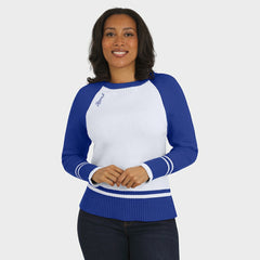 Los Angeles Rams WEAR by Erin Andrews Women's Colorblock Raglan Sweater White/Royal