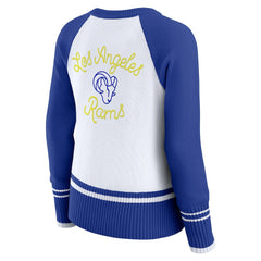 Los Angeles Rams WEAR by Erin Andrews Women's Colorblock Raglan Sweater White/Royal
