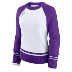Minnesota Vikings WEAR by Erin Andrews Women's Colorblock Raglan Sweater White/Purple
