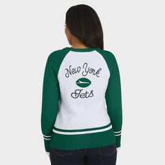 New York Jets WEAR by Erin Andrews Women's Colorblock Raglan Sweater White/Green