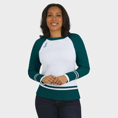 Philadelphia Eagles WEAR by Erin Andrews Women's Colorblock Raglan Sweater White/Midnight Green