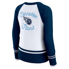 Tennessee Titans WEAR by Erin Andrews Women's Colorblock Raglan Sweater White/Navy