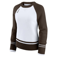 Cleveland Browns WEAR by Erin Andrews Women's Colorblock Raglan Sweater White/Brown