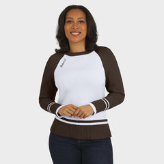 Cleveland Browns WEAR by Erin Andrews Women's Colorblock Raglan Sweater White/Brown