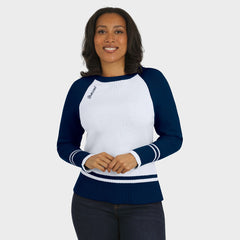Denver Broncos WEAR by Erin Andrews Women's Colorblock Raglan Sweater White/Navy