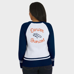 Denver Broncos WEAR by Erin Andrews Women's Colorblock Raglan Sweater White/Navy