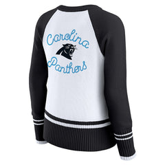 Carolina Panthers WEAR by Erin Andrews Women's Colorblock Raglan Sweater White/Black