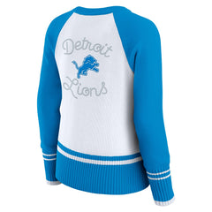 Detroit Lions WEAR by Erin Andrews Women's Colorblock Raglan Sweater White/Blue