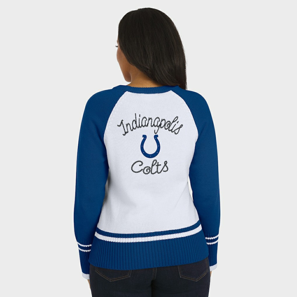 Indianapolis Colts WEAR by Erin Andrews Women's Colorblock Raglan Sweater White/Royal