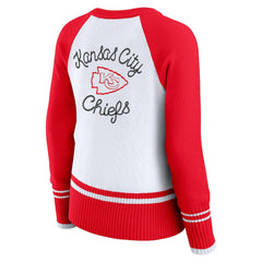Kansas City Chiefs WEAR by Erin Andrews Women's Colorblock Raglan Sweater White/Red