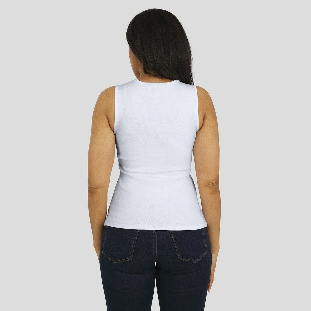 Cincinnati Bengals WEAR by Erin Andrews Women's Ribbed Graphic Tank Top White