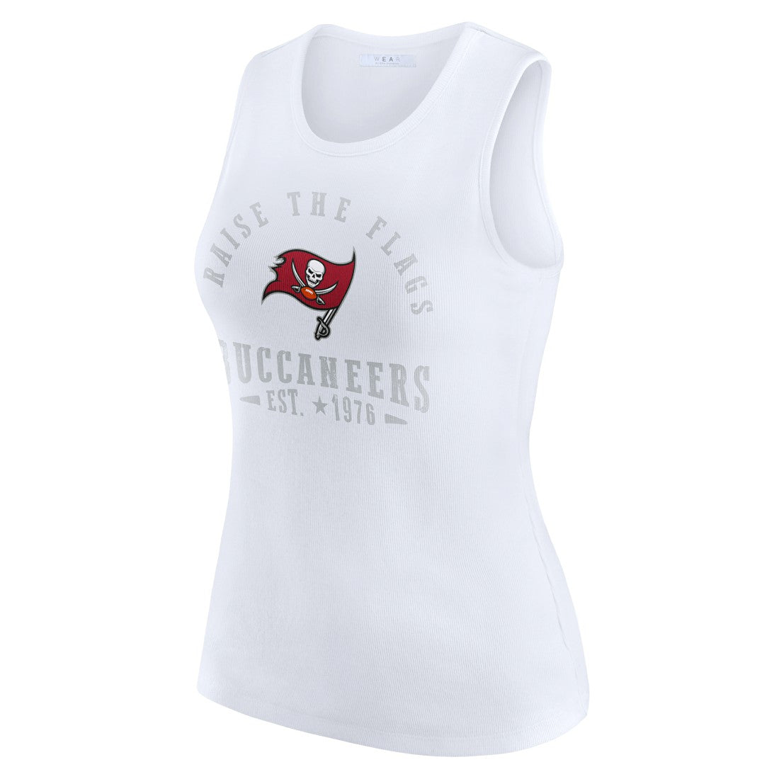 Tampa Bay Buccaneers WEAR by Erin Andrews Women's Ribbed Graphic Tank Top White