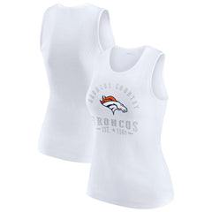 Denver Broncos WEAR by Erin Andrews Women's Ribbed Graphic Tank Top White