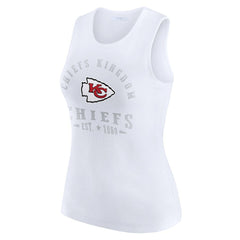 Kansas City Chiefs WEAR by Erin Andrews Women's Ribbed Graphic Tank Top White