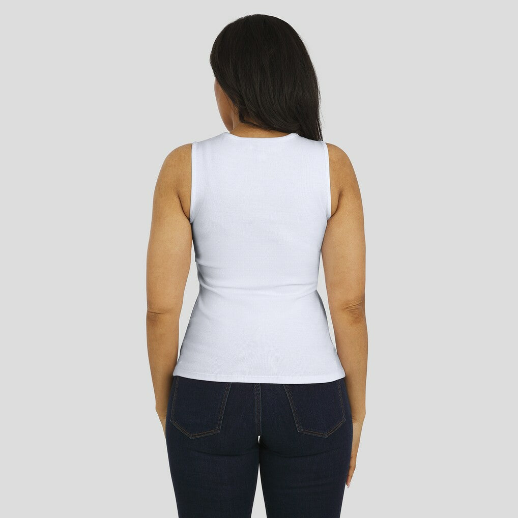 Miami Dolphins WEAR by Erin Andrews Women's Ribbed Graphic Tank Top White