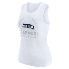 Seattle Seahawks WEAR by Erin Andrews Women's Ribbed Graphic Tank Top White