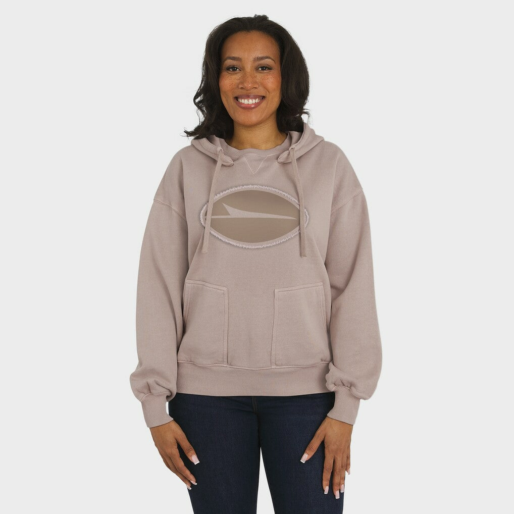 New York Jets WEAR by Erin Andrews Women's Washed Pullover Crewdie Tan