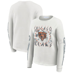 Chicago Bears WEAR by Erin Andrews Women's Graphic Waffle Long-Sleeve T-Shirt White