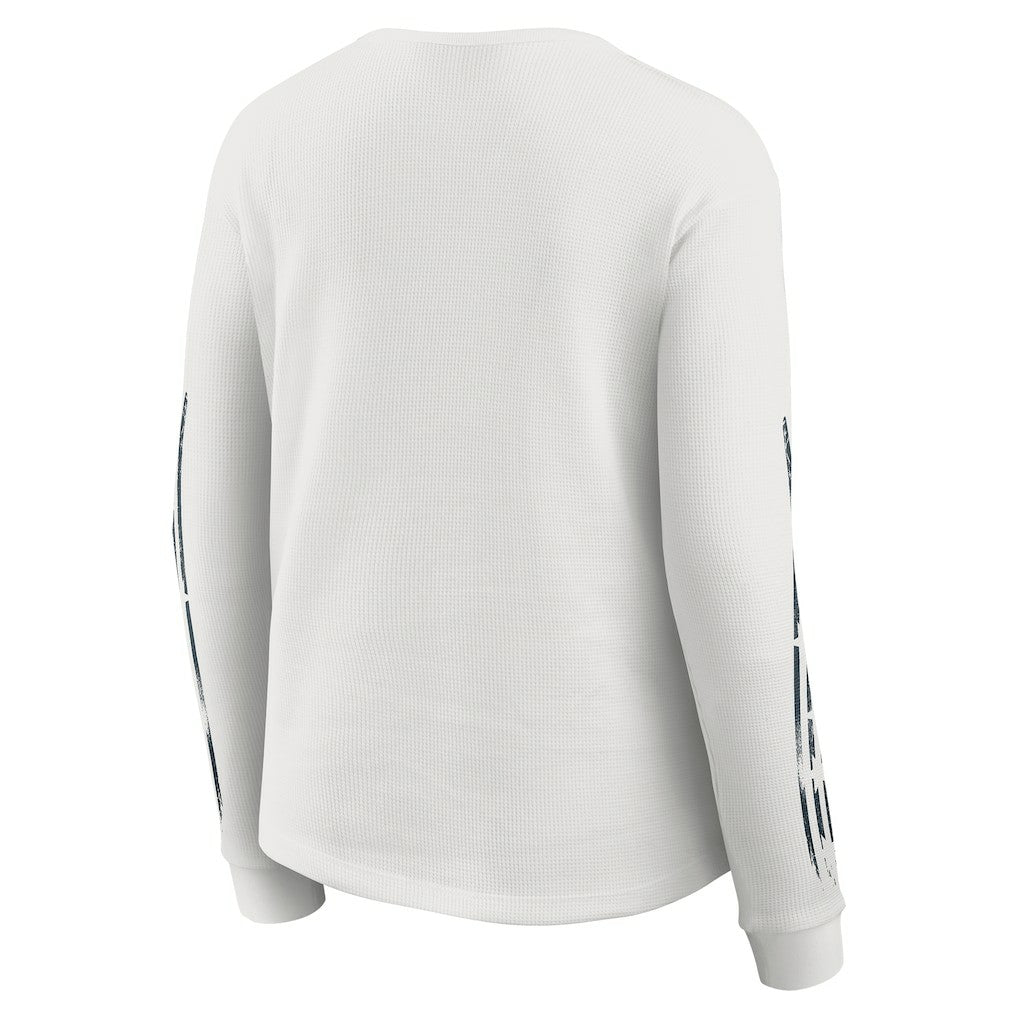 Chicago Bears WEAR by Erin Andrews Women's Graphic Waffle Long-Sleeve T-Shirt White