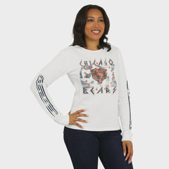 Chicago Bears WEAR by Erin Andrews Women's Graphic Waffle Long-Sleeve T-Shirt White