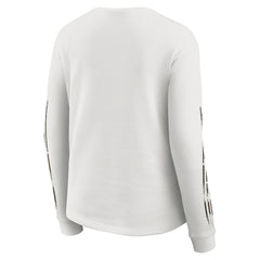 Cleveland Browns WEAR by Erin Andrews Women's Graphic Waffle Long-Sleeve T-Shirt White