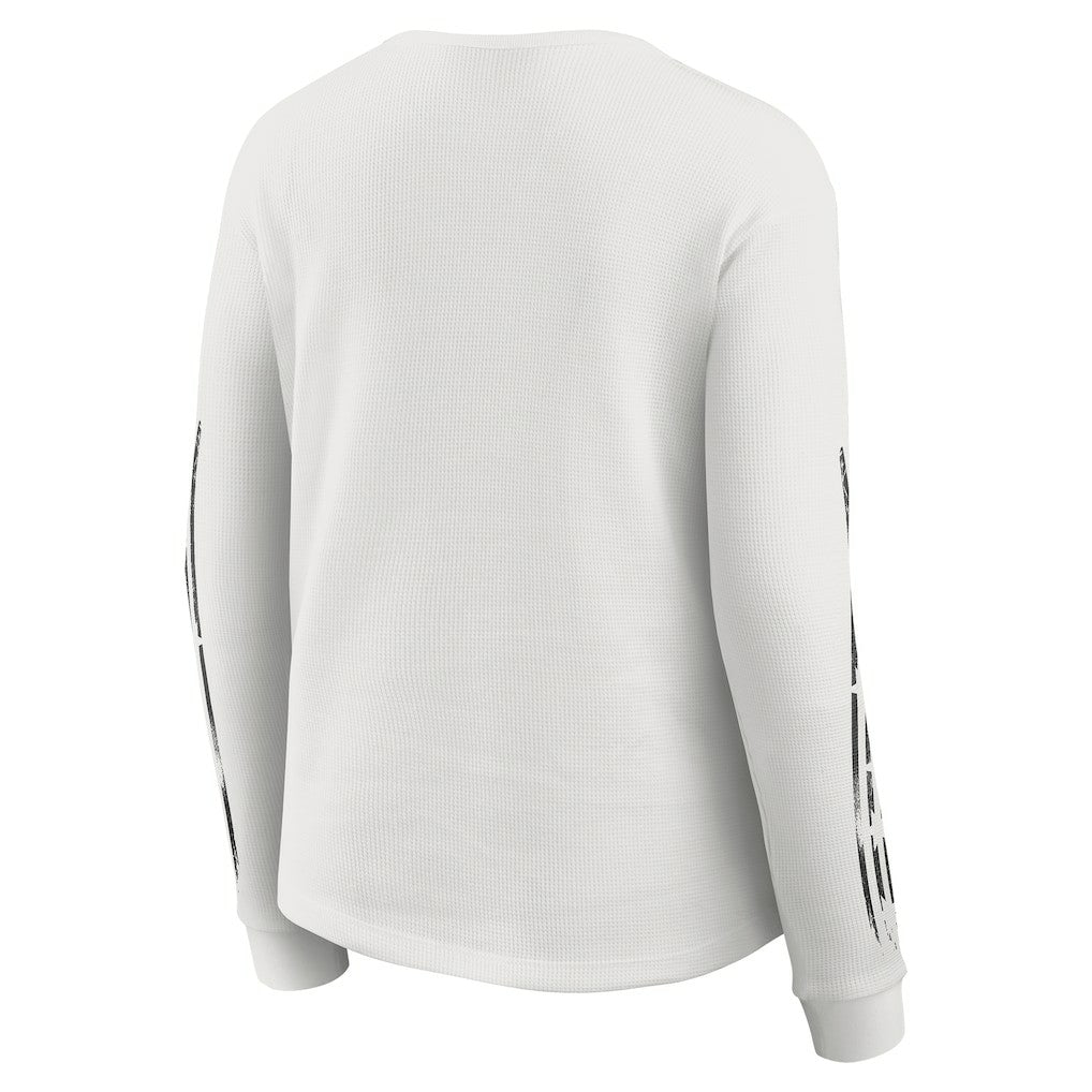Pittsburgh Steelers WEAR by Erin Andrews Women's Graphic Waffle Long-Sleeve T-Shirt White