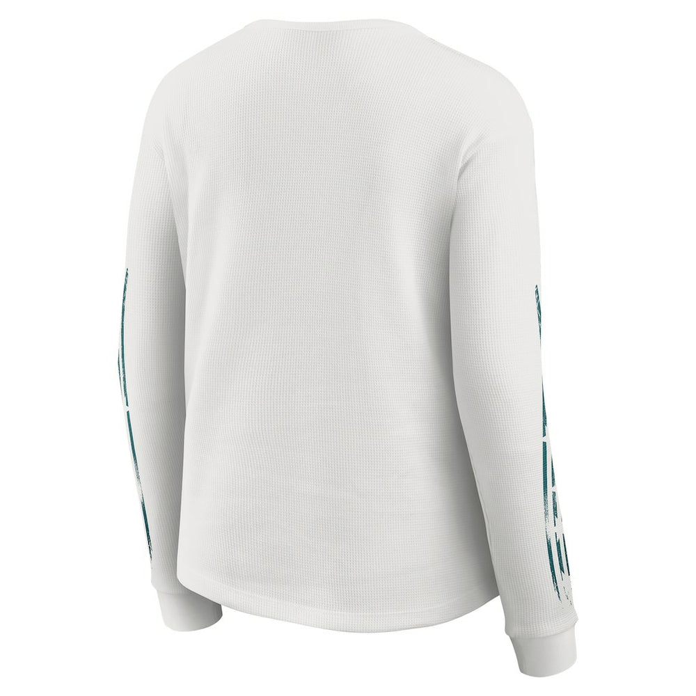 Philadelphia Eagles WEAR by Erin Andrews Women's Graphic Waffle Long-Sleeve T-Shirt White