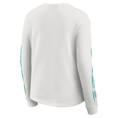 Miami Dolphins WEAR by Erin Andrews Women's Graphic Waffle Long-Sleeve T-Shirt White