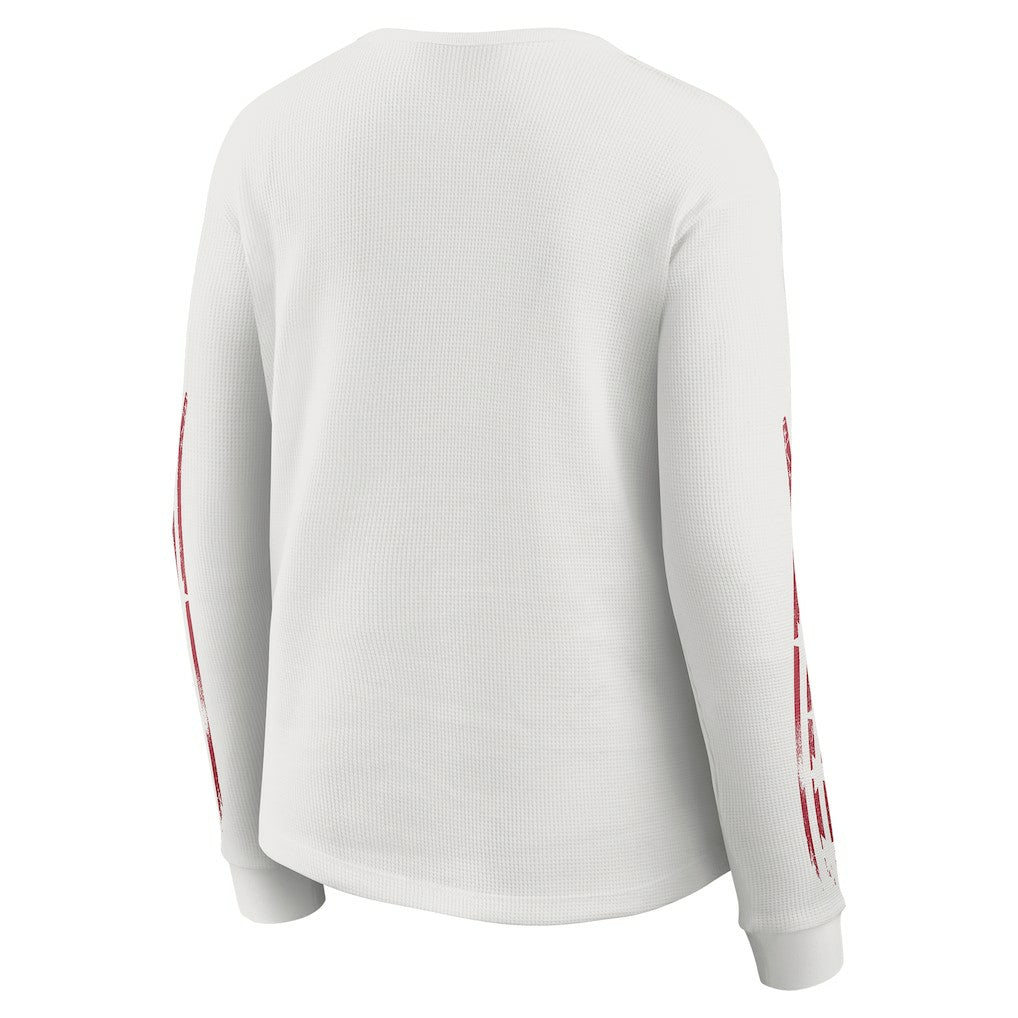 San Francisco 49ers WEAR by Erin Andrews Women's Graphic Waffle Long-Sleeve T-Shirt White