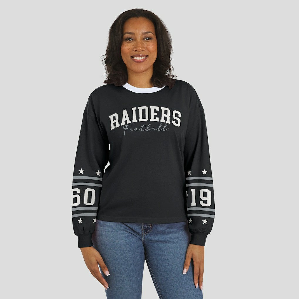 Las Vegas Raiders WEAR by Erin Andrews Women's Sport Long-Sleeve T-Shirt Black