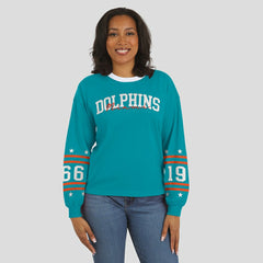 Miami Dolphins WEAR by Erin Andrews Women's Sport Long-Sleeve T-Shirt Aqua