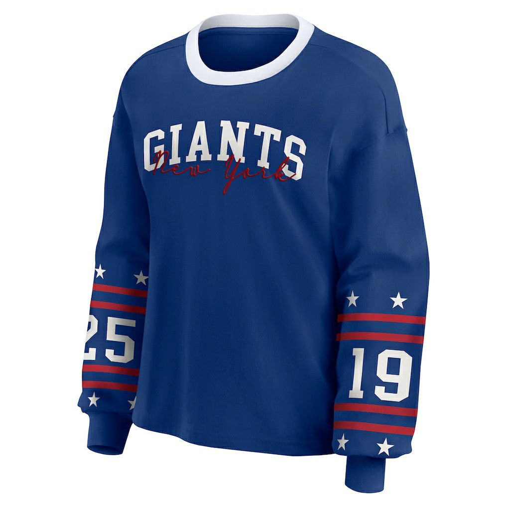 New York Giants WEAR by Erin Andrews Women's Sport Long-Sleeve T-Shirt Royal