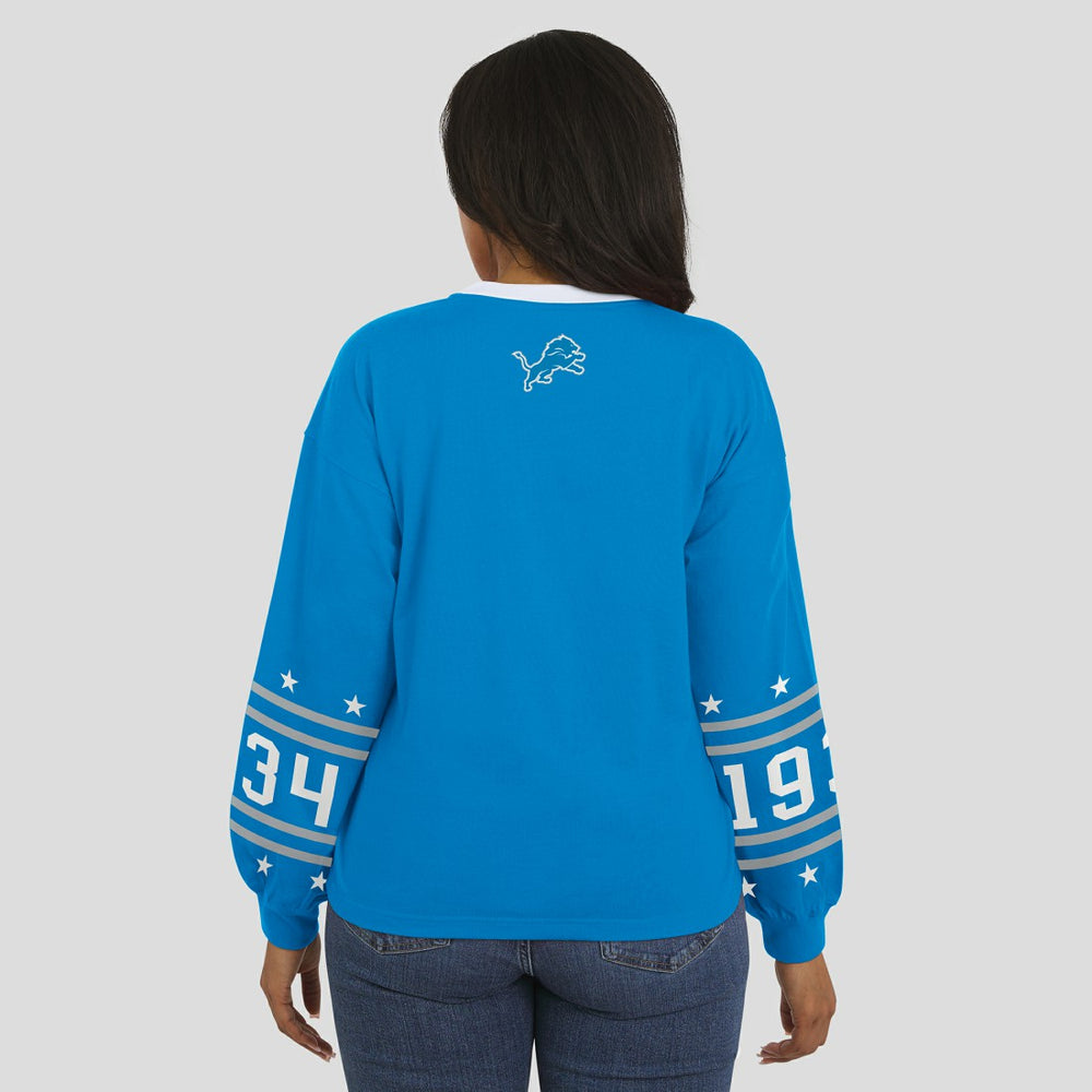 Detroit Lions WEAR by Erin Andrews Women's Sport Long-Sleeve T-Shirt Blue