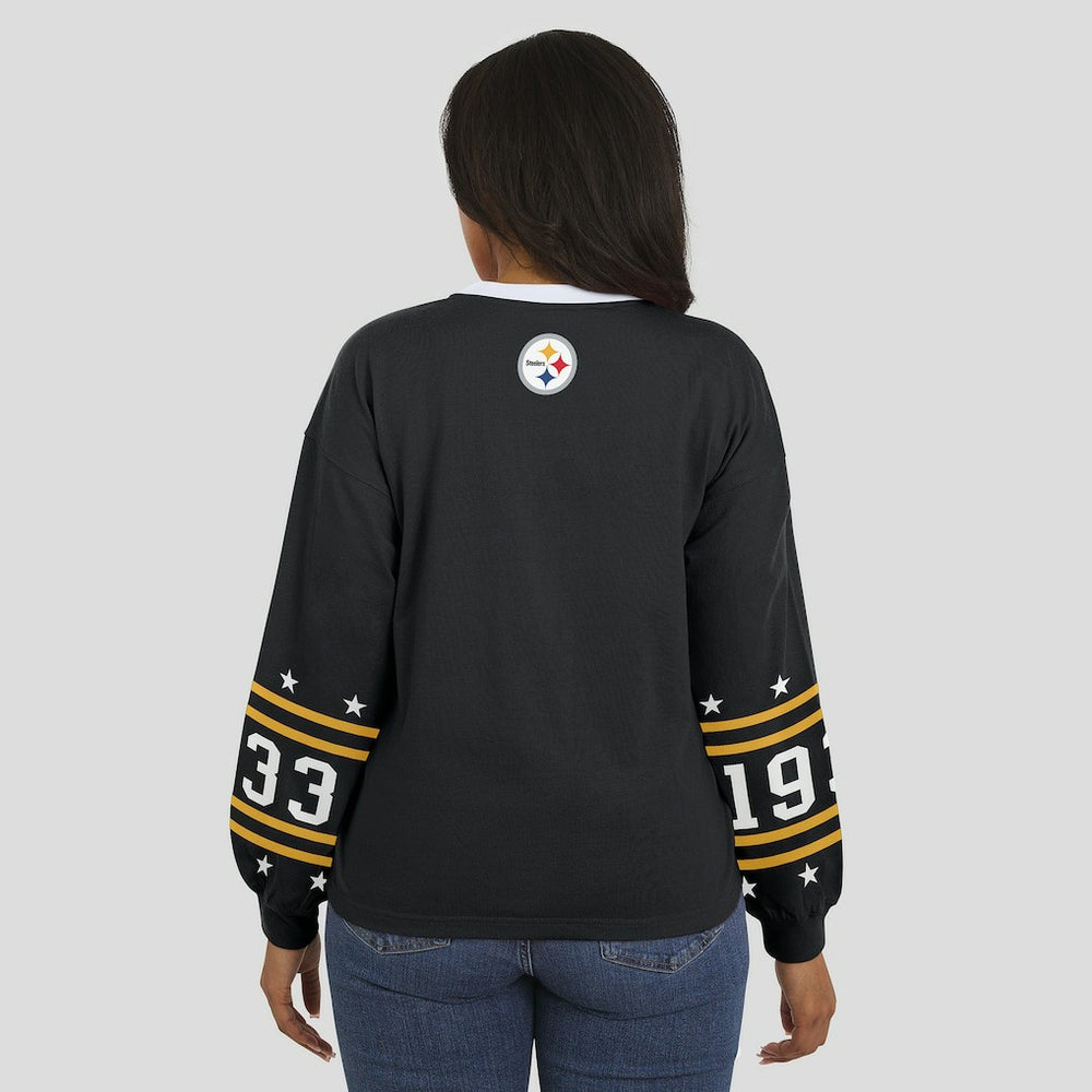 Pittsburgh Steelers WEAR by Erin Andrews Women's Sport Long-Sleeve T-Shirt Black