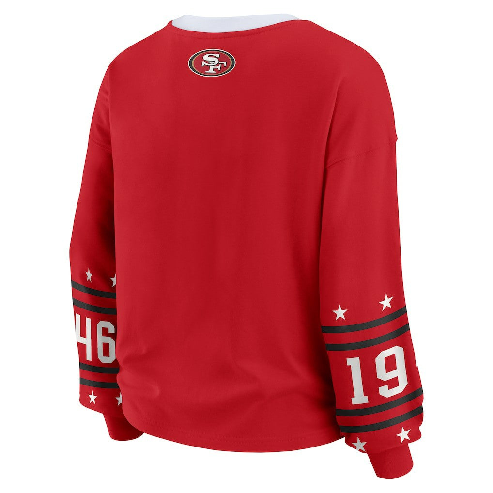 San Francisco 49ers WEAR by Erin Andrews Women's Sport Long-Sleeve T-Shirt Scarlet