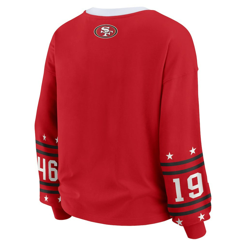 San Francisco 49ers WEAR by Erin Andrews Women's Sport Long-Sleeve T-Shirt Scarlet