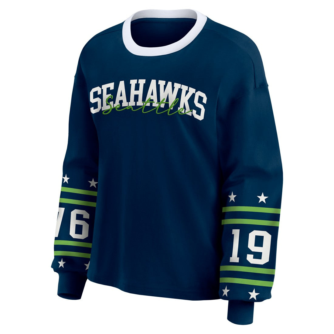 Seattle Seahawks WEAR by Erin Andrews Women's Sport Long-Sleeve T-Shirt College Navy